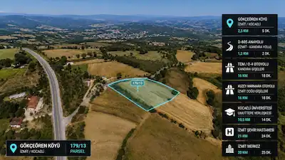 KOCAELI İZMIT GÖKÇEÖREN ANAYOLA YAKIN YOLA CEPHELI 4.100 M2 ARSA
