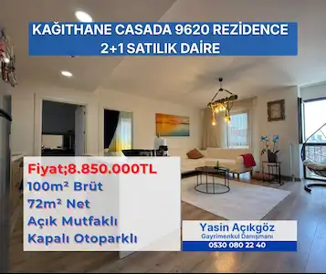 CASADA 9620 RESİDENCE GENİŞ 2+1 100M² SATILIK KAPALI OTOPARKLI