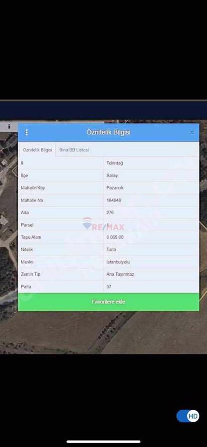 Tekirdağ pazarcık ta yatırımlık tarla