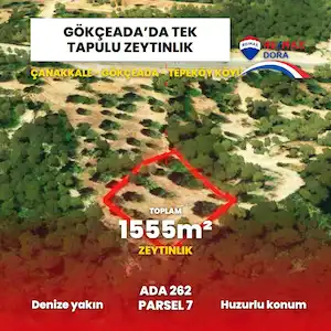 ÇANAKKALE GÖKKÇEADA TEPEKÖY'DE DOĞANIN KALBİNDE SATILIK TARLA