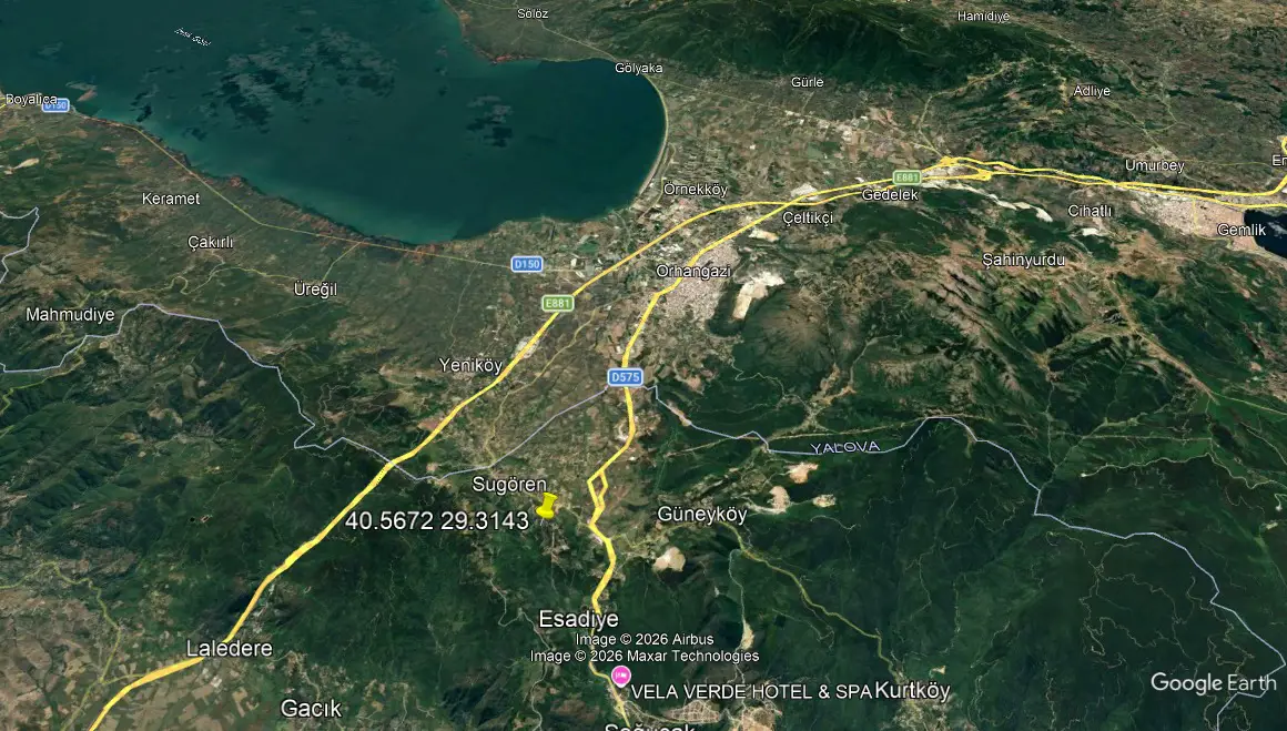 YALOVA MERKEZ SUGÖREN’DE MÜSTAKİL PARSEL 6744M2 TARLA