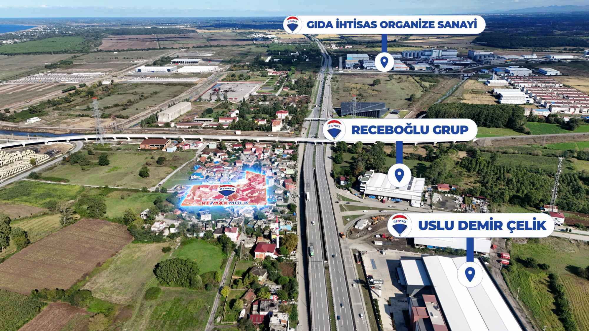 SAMSUN TEKKEKÖY'DE 6280 M² SANAYİ İMARLI SATILIK ARSA