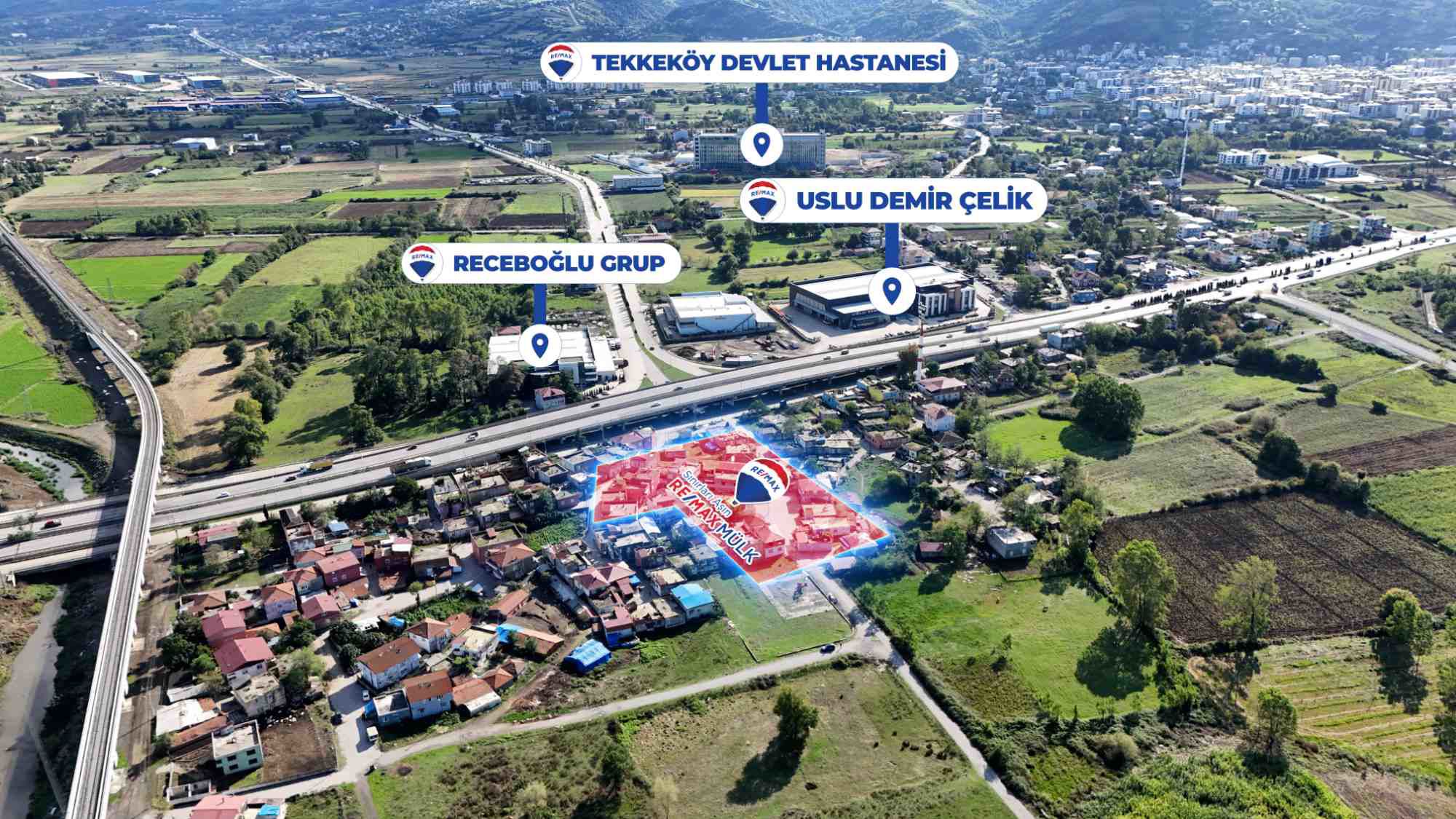 SAMSUN TEKKEKÖY'DE 6280 M² SANAYİ İMARLI SATILIK ARSA