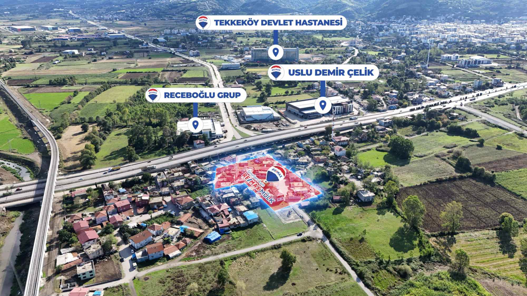 SAMSUN TEKKEKÖY'DE 6280 M² SANAYİ İMARLI SATILIK ARSA
