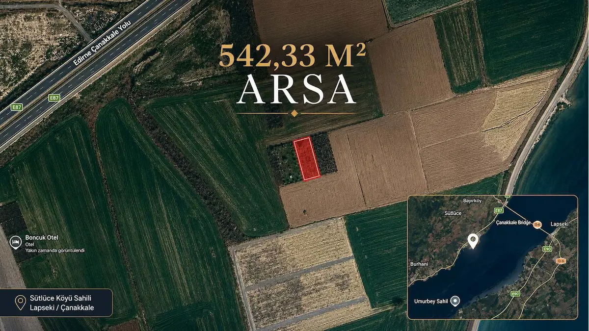 GELİBOLU SÜTLÜCE'DE 542 M² MÜSTAKİL TAPULU YATIRIM FIRSATI